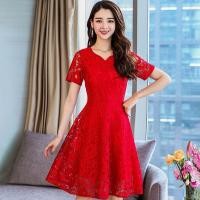 ราคา ชุดลูกไม้แขนสั้นสำหรับผู้หญิงไซส์ใหญ่ ดีไซน์หรูหรา เหมาะสำหรับใส่วันธรรมดา (44271244501)