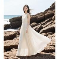 ราคา ชุดชีฟองยาวแขนสั้นสำหรับฤดูร้อน สไตล์เรียบหรูสำหรับผู้หญิง (43867442645)
