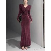 ราคา ชุดเอวยาวแฟชั่น V คอดีไซน์สำหรับผู้หญิง ดีไซน์พิเศษพร้อมโบว์บling เหมาะสำหรับงานปาร์ตี้และมื้อค่ำยามราตรี (57401384692)