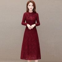 ราคา ชุดเดรสแขนยาวลูกไม้ลายดอกไม้สำหรับฤดูใบไม้ผลิดอกและใบไม้ร่วง (42519026405)