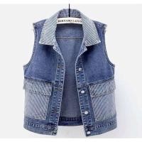 ราคา แจ็คเก็ตยีนส์แขนกุดสำหรับผู้หญิง สไตล์ย้อนยุค สวมได้ทั้งฤดูใบไม้ผลิและใบไม้ร่วง (40368470926)