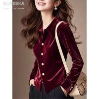 ราคา เสื้อแขนยาวกำมะหยี่สีวินเรด สไตล์คลาสสิก เพอร์เฟคท์สำหรับฤดูกาลเปลี่ยนแปลง (40118013703)