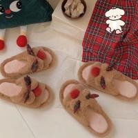 ราคา Xixtiao รองเท้าแตะผ้าฝ้ายคริสต์มาส Elk Furry รองเท้าแตะผู้ชายผู้หญิงบ้านในร่มลื่นคู่น่ารัก (25989250218)