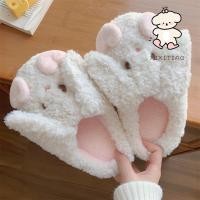 ราคา ฉี่ รองเท้าแตะผ้าฝ้ายน่ารักกระต่ายหญิงฤดูหนาวห้องนอนกันลื่นบ้านให้อบอุ่น (27464370244)
