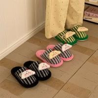 ราคา XIXITIAO รองเท้าแตะผ้าฝ้าย สำหรับผู้ชายและผู้หญิง ลายทาง น่ารัก ลายเชอร์รี่และลูกสุนัข สวมใส่สบาย (52601158463)