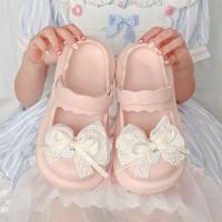 ราคา XIXITIAO รองเท้าแตะแพลตฟอร์ม EVA lolita Bow Beach รองเท้าแตะสบายผู้หญิง (40056017755)