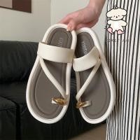 ราคา Xixitiao สไตล์ใหม่ Retro สวมใส่กลางแจ้ง Flip Flops สบาย Seaside Beach รองเท้าแตะสีจับคู่ (27525917968)