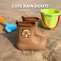 ราคา XIXITIAO น่ารัก Kapibala รองเท้ายางสุภาพสตรีเด็กสวมรองเท้าบูทกันฝนกันน้ําที่สะดวกสบายด้านนอก (27429789000)