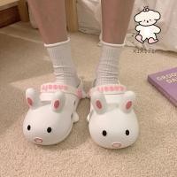 ราคา Xixtiao การ์ตูนกระต่ายหลุมรองเท้านักเรียนสวมใส่ด้านนอกสาวฤดูร้อนหนา Soled รองเท้าแตะรองเท้าแตะ (26627517870)