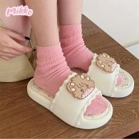 ราคา Xixitiao ฤดูร้อนนักเรียนกลางแจ้งสวมใส่บ้านรองเท้าแตะรองเท้าแตะ มิโกะ หมีน่ารักรองเท้าแตะแบนผู้หญิง (26593080835)