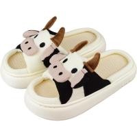 ราคา รองเท้าแตะวัวในร่มสุภาพสตรี ผู้ชาย รองเท้าบ้านสัตว์การ์ตูนน่ารัก (42603266981)