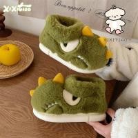 ราคา ฉี่ตง สไตล์ใหม่ฤดูใบไม้ร่วงฤดูหนาวเด็กน่ารักการ์ตูนไดโนเสาร์รองเท้าผ้าฝ้ายขนแกะรองเท้าแตะผ้าฝ้ายที่อบอุ่น (29473359651)