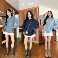 ราคา NEW ARRIVALS DENIM SHIRT DENIM SHIRTS เสื้อเชิ้ตผ้ายีนส์รุ่นใหม่ ทรงสวยมาก ผ้าคุณภาพอย่างดีนะคะ งานผลิตตึกเกาหลี (26876002147)