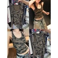 ราคา New Korea military tank top กล้ามลายทหารดีเทล ขอบแต่งหมุดใส่ทรงสวย แนะนำเลยสวยเท่ห์ (44352824432)