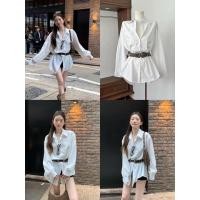 ราคา เดรสเชิ้ตเเขนยาว ทรงoversize มาพร้อมเข็มขัด เนืัอผ้าดีงาม งานนำเข้า ใส่สวย เเมชท์ได้หลายลุค (44206559911)