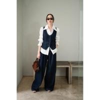 ราคา Set 3 ชิ้นกั๊กยีนส์แขนกุดเส้นหน้า เชิ้ตแขนยาว กางเกงขายาว (44123422504)