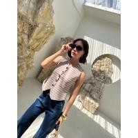 ราคา เสื้อทรงเวสไหมพรมทอแข็งลายริ้ว ผ้ายืดแน่นแน่น เข้ารูปเล็กๆ กระดุมสีดำแต่งโบว์ทอง สวยค่ะ (44008327126)