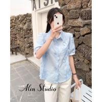 ราคา เสื้อคอปกปัก 3D กระดุมหน้า ดีเทลแต่งกระเป๋าลูกไม้ ผ้านิ่มๆใส่สบายแมทง่ายลุคคุณหนูมากๆค่า (42857690235)