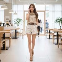 ราคา cotton sleeveless shirt เสื้อคอปกแขนกุดดีไซน์แต่งเป๋าหน้าคู่กระดุมหน้าช่วงอกเก๋ๆผ้าคอตตอลเวฟ (42625246097)