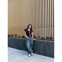 ราคา Korean style polka dot shirt เสื้อแขนล้ำคอวีแต่งขลิบลูกไม้ระบายน่ารักๆเนื้อผ้าพิมพ์ลายจุด (42350671434)