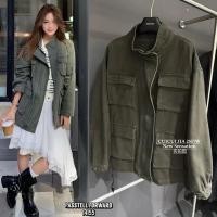 ราคา New Korea army green jacket Jkกระเป๋าหน้าผ้ายีนเขียวทหาร ใส่คลุมเท่ห์ๆเลยค้า ดีเทลแต่งซิปหน้ากระเป๋า (42317869265)