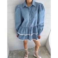 ราคา เดรสยีนส์ต่อชายระบายผ้าลูกไม้ (42253013699)