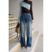 ราคา กางเกงยีนส์ขายาวฟอกหน้าแต่งเพชรดอกไม้ (42173802322)