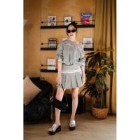 ราคา Set ครอปแขนยาวปาดไหล่ กระโปรงสั้นจับจีบ (42125063602)