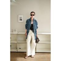 ราคา เสื้อเชิ้ตยีนส์กุ้นดอกกุหลาบแต่งเพชร (42073778933)