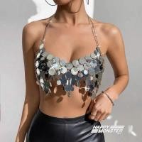 ราคา ? ? ? ? ? ? ? ? ? ? ? เสื้อคล้องคอโซ่สายเดี่ยวดีไซน์เก๋ทรงเสื้อเป็นบราใส่ปาร์ตี้กลางคืนคือสวยเซ็กซี่สุดๆ ตำด่วนค่า (41300377135)