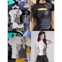 ราคา เสื้อครอปแขนสั้น งานพิมพ์ลายสไตล์เกาหลี ทรงพอดีตัว ดีเทลเว้าอก งานนำเข้า น่ารักมาก (41059249919)