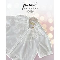 ราคา เสื้อแขนพองผ้าคอตตอนปักลายดอกไม้ทั้งตัว ช่วงคอแต่งระบายลูกไม้ชั้นๆ น่ารักลูกคุณลูกใจ งานสวยน่ารัก (41057433755)