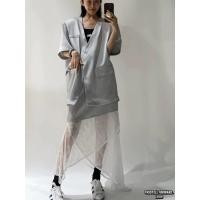 ราคา Korea shortsleeved blazer set Set2ชิ้น เสื้อblazerแขนสั้นผ้า ซาตินสีเงินสวยหรูมาก มาพร้อมกระโปรงยาวเอวสมอค ต่อชายลูกไม้ (41003660672)