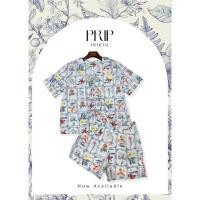 ราคา Set 2 pcs เสื้อคอวีโบว์หน้า เนื้อผ้าคอตตอนลินินอย่างดี พิมพ์ลายน่ารัก เนื้อผ้าใส่สบาย มาพร้อมกางเกงขาสั้นความยาวกำลังดี (40708144087)