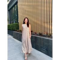 ราคา Korean style stretch maxi dress แม็กซี่เดรสแขนกุดผ้ายืดเนื้อหนามีลายเทคเจอร์ในตัวผ้าทิ้งตัว (40450779005)