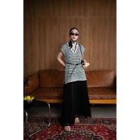 ราคา เดรสแขนกุดเสื้อไหมพรมกระโปรงซีทรูยาว เข็มขัด (40313658204)