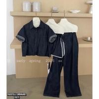 ราคา New Korea denim 3pcs set Set3ชิ้น เสื้อยีนแขนสั้นฟอก สีเข้มมาพร้อมกางเกงเข้าชุด มีผ้าพันผูกแยกให้ (29928223638)