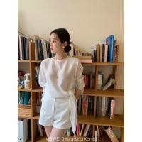 ราคา เสื้อแขนยาวผ้าฝ้ายชายเสื้อผูกข้าง เนื้อผ้าบางเบาใส่สบายไม่ร้อน ทรงสวยดูดี ใส่สวยเรียบหรูค่าาา (29777737281)