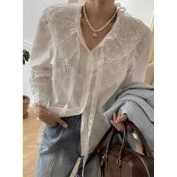 ราคา เสื้อเซิ้ตแขนยาวผ้าcottonแต่งคอปกลูกไม้ระบาย (29678047988)