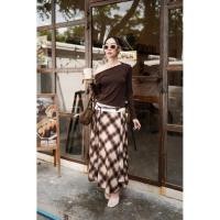 ราคา Set เชิ้ตแขนยาวชายลูกไม้ กระโปรงยาวลายสก็อต เชือก (29640079118)