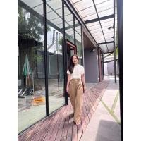 ราคา เสื้อลูกไม้ลายห่างทอลายฉลุดอกไม้เนื้อนูน คอกลมทรงครอปสั้นเย็บติดซับในสีน้ำตาลแบบน่ารักสวยหรู (29515693870)