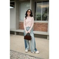 ราคา set เสื้อซีทรูแขนยาว สายเดี่ยวลูกไม้ (29429773991)