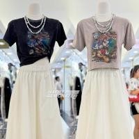 ราคา ? ? ? ? ? ? ? ? ? ? ? เสื้อยืดครอปงานผ้าฟอกสกรีนลายการ์ตูนสุดฮิต ทรงเสื้อน่ารัก (29177059272)