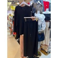 ราคา New Korea V neck top with Long skirt set set2ชิ้น เสื้อคอวีแขนยาวมาพร้อมกระโปรงยาว (29060353436)
