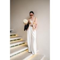 ราคา กั๊กไหมพรมแขนกุดปักดอกไม้ผูกหน้า (28888679002)