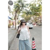 ราคา ꫛꫀꪝ Lace Top สายเดี่ยวสุดคิ้วท์ แต่งขอบลูกไม้ช่วงอกเพิ่มความคิ้วท์ งานเกาหลีใส่ง่าย ดีเทลช่วงชายแต่งระบายเล็ก (28879570524)