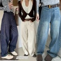 ราคา กางเกงยีนส์ทรงบอลลูนเนื้อผ้าไม่หนาไม่บางกระเป๋าหน้าแต่งเย็บตะเข็บข้างกางเกงดีเทลรวมๆคือสวยหรูสุดๆ (28822576877)