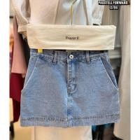 ราคา New Korea denim skirt กระโปรงยีนเรียบสียีนฟอกสี สวยมากแนะนำเลยค้าาารุ่นนี้ ดีเทลซับในกางเกงนะค้า (28729825575)