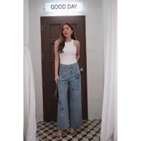 ราคา กางเกงยีน kittyทรงขากระบอกใหญ่ทรงสวยพรางหุ่นสุดๆ แพทเทินเก๋ๆใส่สวยมาก (28629760499)