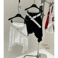 ราคา NEW ARRIVAL กระโปรงเกาหลีทรงระบายบาน ชายสั้นยาวไม่เท่า ซิปรูดซ่อนข้างอย่างดี (28527193797)